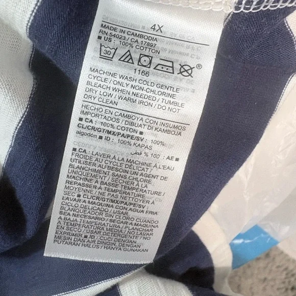 EUC Old Navy - Navy and White Striped Dress with slits in bottom size 4X - Picture 4 of 4